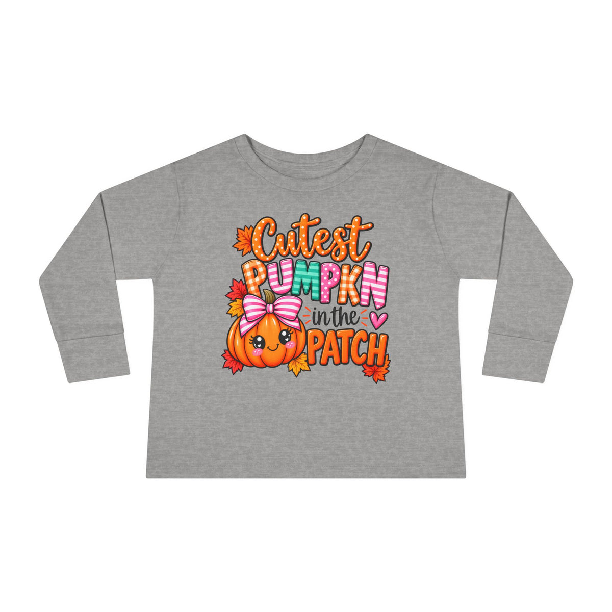 Toddler Long Sleeve Tee — "Cutest Pumpkin in the Patch" Halloween/Autumn Kids Shirt